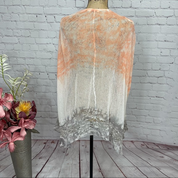 Sundance Dip Dyed Boho Sheer Long Sleeve Mesh Lace Kimono - Picture 8 of 12